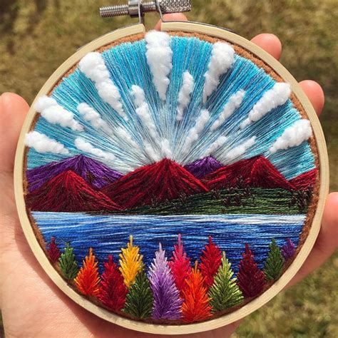 Colorful Embroidered Landscapes Celebrates The Beauty Of Mother Nature