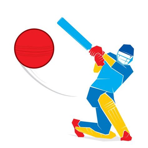 Colorful Cricket Player Stock Vector Image By ©vectotaart 98831204