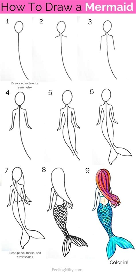 How To Draw A Mermaid Really Easy Drawing Tutorial