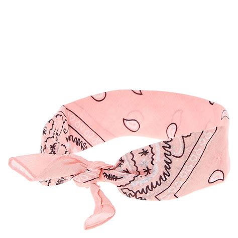 Claires Light Pink Paisley Bandana Headwrap Pink Bandanas Hair