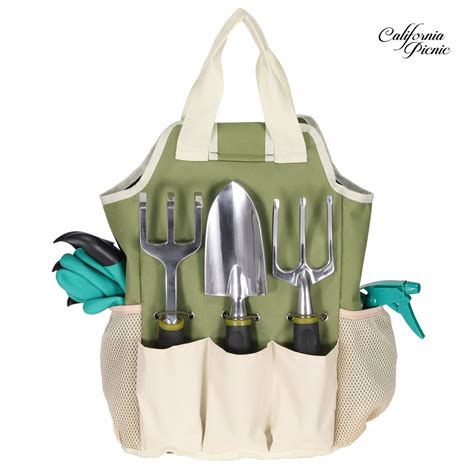 Additional slots on the base help hold them securely, preventing them from shifting. Gardening Tools Set Garden Tool Organizer Tote Gardening ...