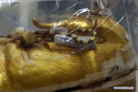 feature egypt s restoration of ancient king tut s large coffin goes well xinhua english news cn