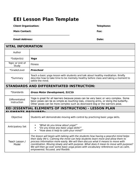 Differentiated Instruction Lesson Plan Template For Your Needs