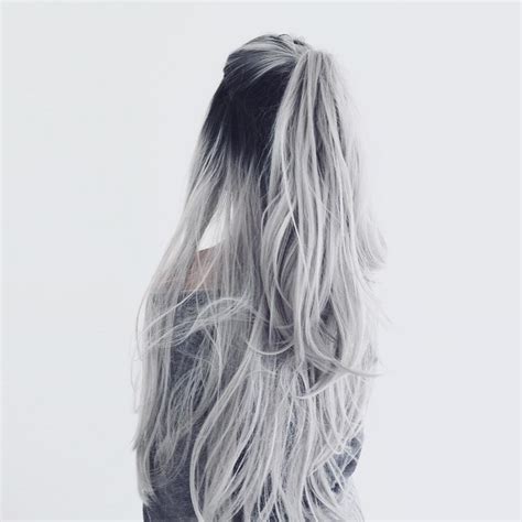 Long Black To White Ombre Hair Beautiful Party Wear Hairstyle For