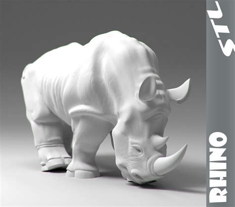 Rhino Stl 3d Model 3d Printable Cgtrader