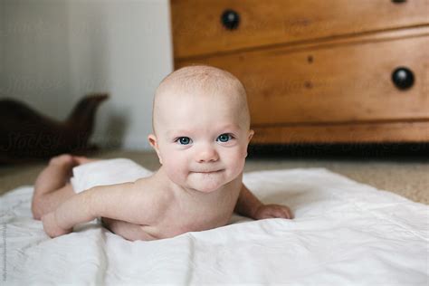 Happy Baby Looking At The Camera By Stocksy Contributor Kelly Knox