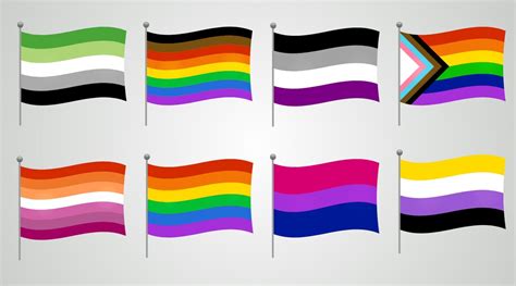Lgtbqiap Gradient Flags Svg Bundle Lgbt Lesbian Gay Bi Trans Pride Flags Pack Set Clipart