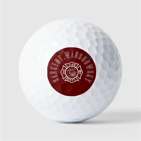 Custom Red And White Fireman Emblem Symbols Golf Balls Zazzle
