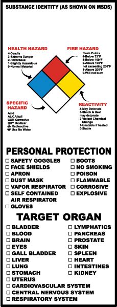 Al12 label master hmis label template al12 label master hmis label template. NFPA Secondary Container Label L5105 - by SafetySign.com