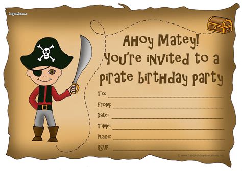 Blank Pirate Invitation Template Polito Weddings