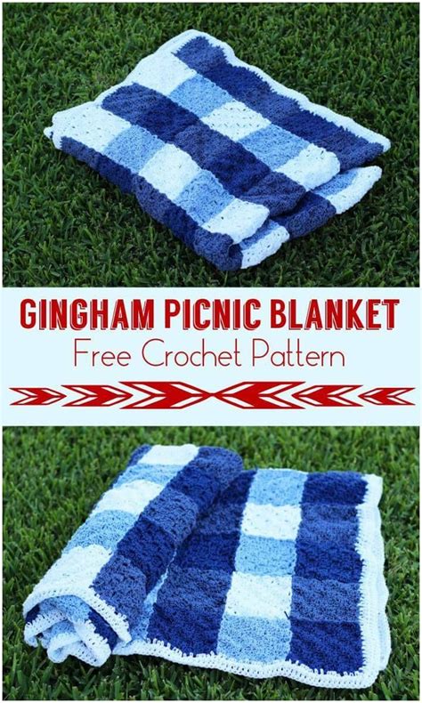 The Gingham Picnic Blanket Is Free Crochet Pattern
