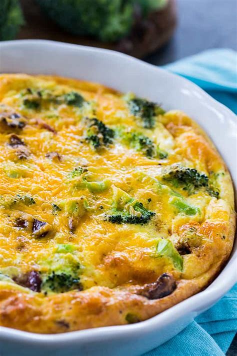 Crustless Broccoli Cheddar Quiche Low Carb Skinny Southern Recipes