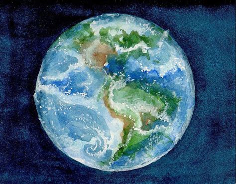 Earth View Painting By Elle Smith Fagan Pixels
