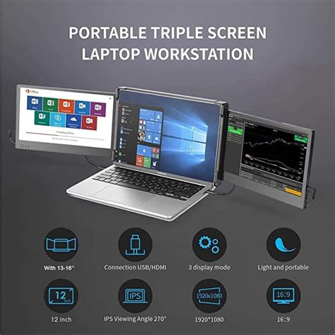 Teamgee Portable Monitor For Laptop 12 Full Hd Ips Display Dual