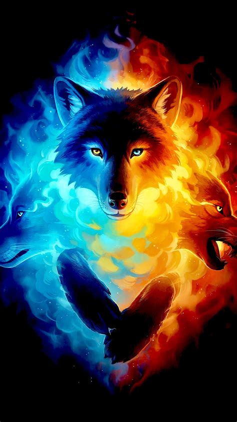 Blue Fire Wolf And Normal Fire Wolf By Donnieswolfpuppy On Deviantart