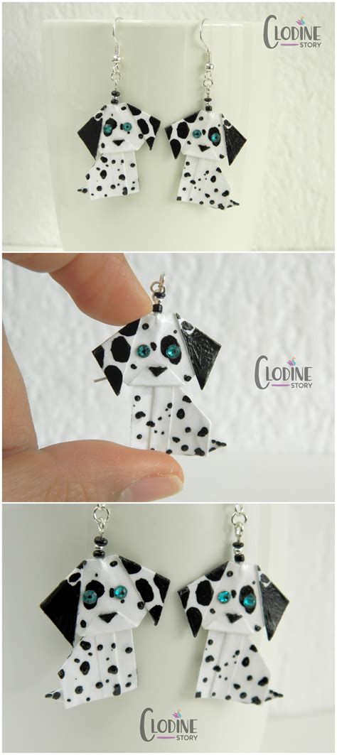 Origami Dalmatian Earrings Dalmatian Origami Dog Dalmatian Etsy