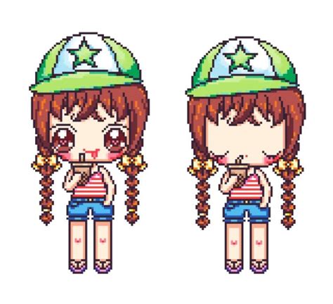 Kawaii Pixel Art Anime Pixel Kawaii Girl ♡ Bocorawasuoro