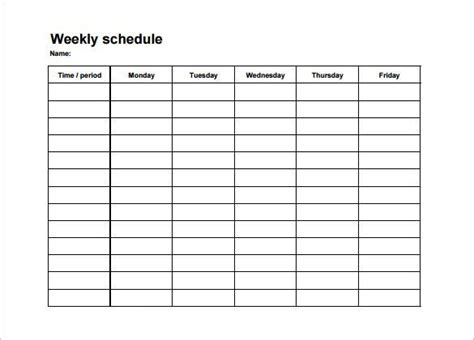 The Weekly Schedule Is Shown In This Printable Calendar Template Which