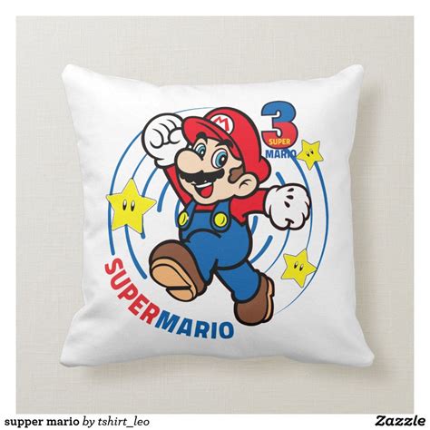 Supper Mario Throw Pillow In 2021 Mario Throw Pillows Throw Pillows