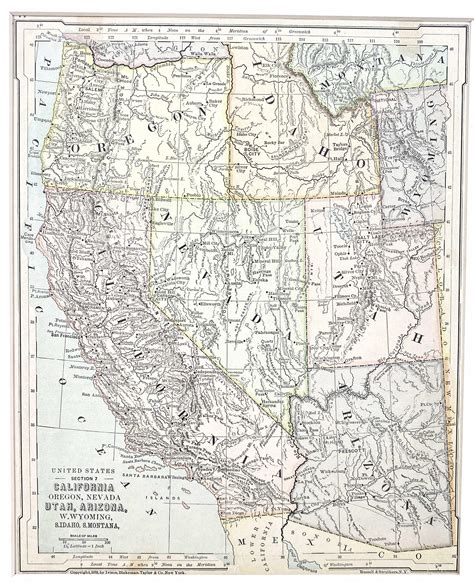 Lot California And Western States 1875 Antique Map