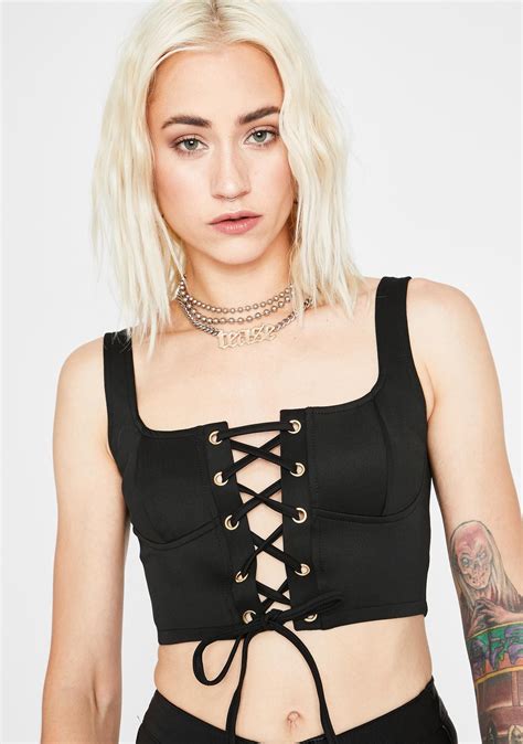 High Key Hot Lace Up Crop Top Crop Tops Corset Crop Top Tops