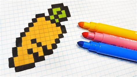 Pixel Art Hecho A Mano Cómo Dibujar Una Zanahoria Dibujos En