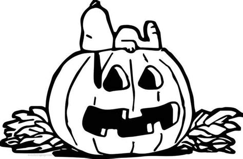 Halloween Snoopy Pumpkin Coloring Page Halloweencoloringpages