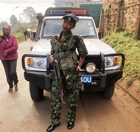 Kenya’s Prettiest Cop Emma Brenda Wows Kenyans With Full Combat Uniform Photos
