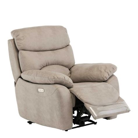 Layla Electric Recliner Fabric Chair In Natural