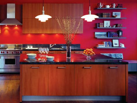 World most fascinating stylish kitchen design interior in glossy. Modern Kitchen And Interior Design With Red Decorating ...