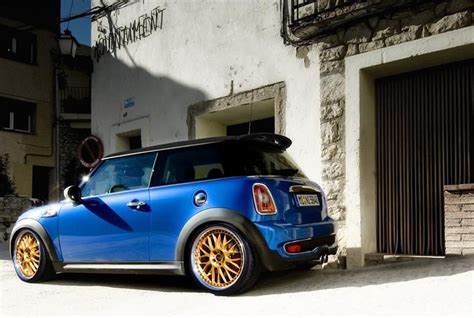 Mini Cooper S Blue And Black With Gold Wheels By Bbs Tuning Blue Mini