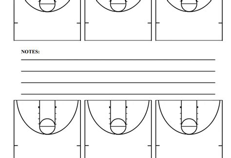 Printable Half Court Basketball Diagram