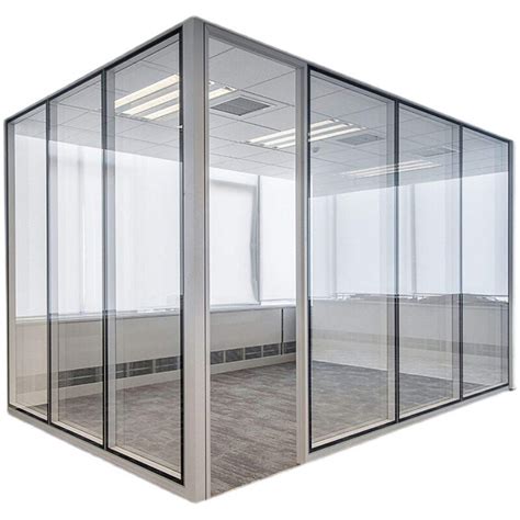 Products Suppliers Customized Aluminium Double Single Frame Sound Proof Wall Glass Office