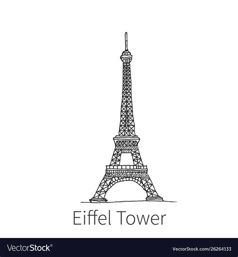 Eiffel Tower Drawing Sketch Royalty Free Vector Image