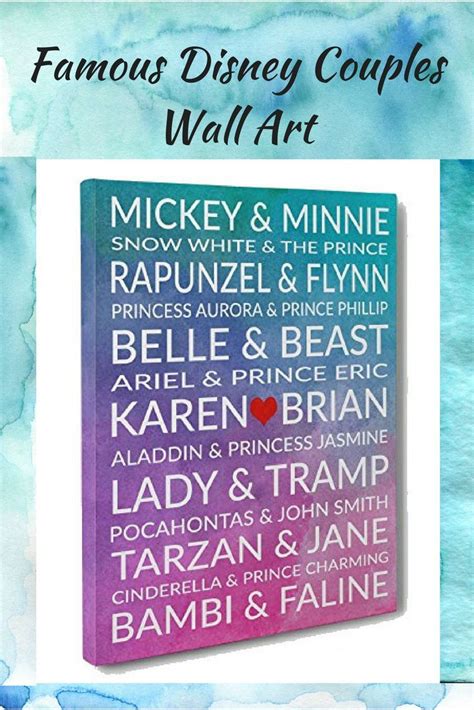 Check spelling or type a new query. Famous Disney Couples Personalized Gift CANVAS Gallery ...