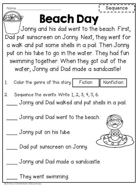 Comprehension Guided Reading Activities Year 1 Thekidsworksheet
