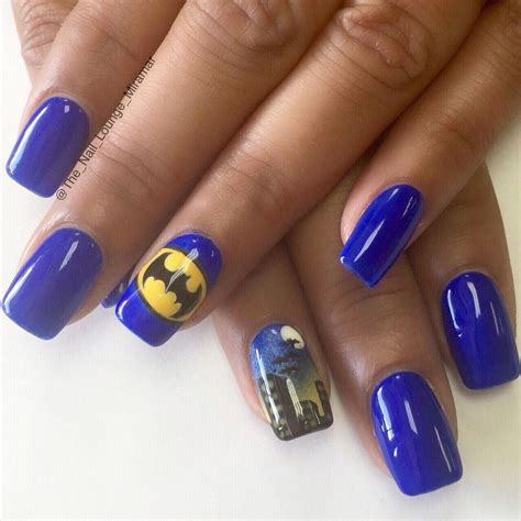 Batman nail art design #geeknailsdesign | Batman nail art, Batman nails, Batman nail designs