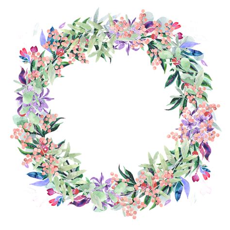 Watercolor Floral Wreath Png Image With Transparent Background Toppng