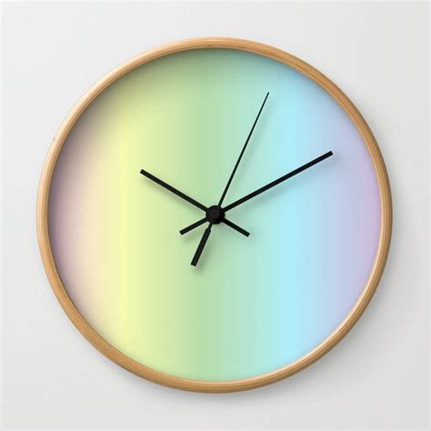 Buy Pretty Pastel Rainbow Color Gradient Wall Clock By