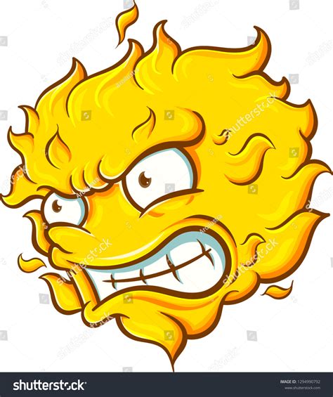 Angry Sun Illustration Tipe Animate Comic Stock Vector Royalty Free