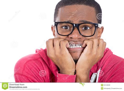 A Stressed Out Nervous Black Nerd Stock Image Image Of Ethnic