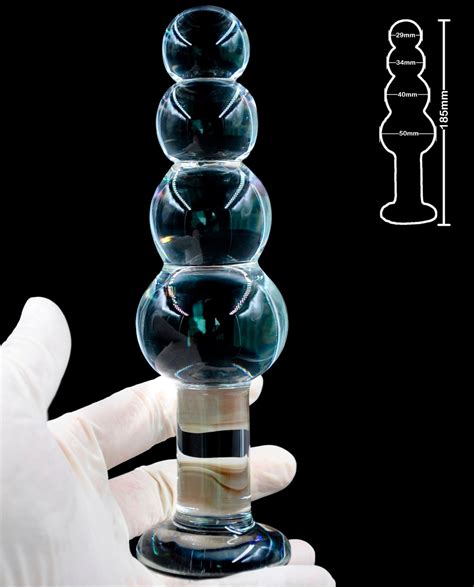 Large Pyrex Glass Anal Beads Big Balls Crystal Dildo Penis Butt Plug