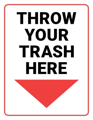 Free Printable Trash Sign Templates Page
