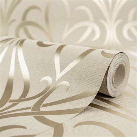 Camden Damask Wallpaper In Cream And Gold Damask Wallpaper Cream And