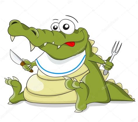 Crocodilo Engraçado Dos Desenhos Animados Imagem Vetorial De © Aliaksei