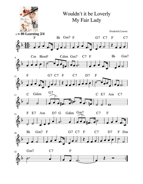 Wouldn´t It Be Loverly From My Fair Lady Sheet Music For Guitar Solo