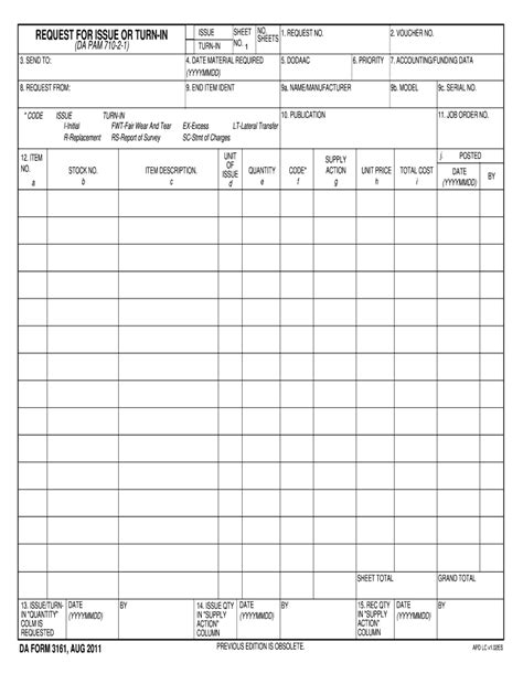 Da Form 3161 Fill Online Printable Fillable Blank Pdffiller