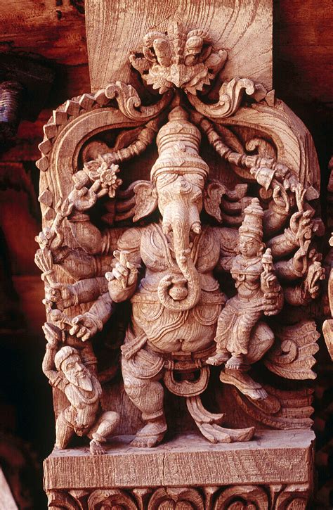 Xviith Century Wood Carvings In A Temple License Image 70094980