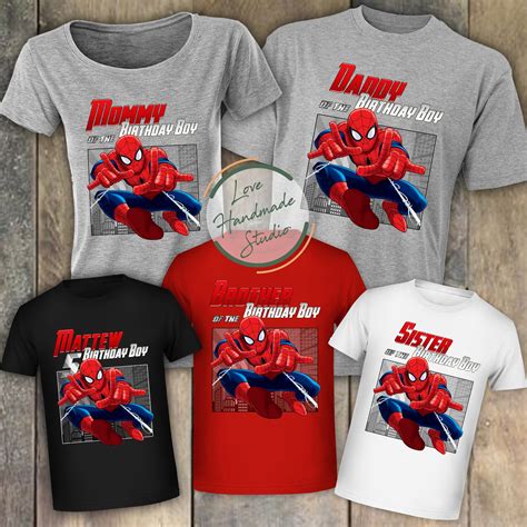 Spiderman birthday shirt Spiderman shirts family Spiderman | Etsy