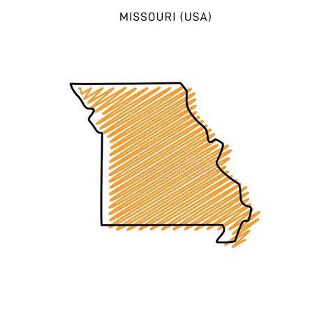 Scribble Map Of Missouri Vector Design Template Stock Vector